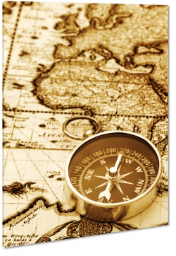 kompas, mapa, wiat, vintage, kierunek, makro, zblienie, sepia, wskazwka