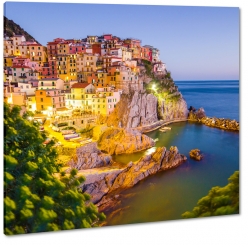 cinque terre, miasto na wzgrzu, wochy, italia, budynki, kolorowe, zatoka, skay