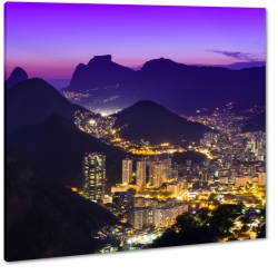 rio de janeiro, brazylia, gry, miasto noc, blask, fiolet, wieowce, widok, krajobraz