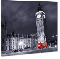 big ben, westminster, anglia, londyn, szary, b&w, czerwony autobus