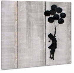 dziewczynka, balony, banksy, graffiti, do gry, cie, symbol