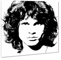 jim morrison, gitara, rock, czarny, biae to, zarys, kontrast, dugie wosy