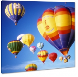 balon, balony, lot balonem, kolorowy, niebo, lata, podr, powietrze, niebieskie niebo
