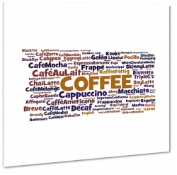 coffee, kawa, przekaz, plakat, tekst, grafika, rodzaje, stylowo, kawiarnia, biae to