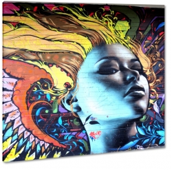 graffiti, kobieta, mozaika, kolorowo, malarz, malarstwo, tapeta, sztuka, art, artystycznie