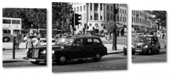 londyn, vintage, samochd, b&w, retro, miasto, ruch uliczny, szary, taxi