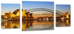 harbour bridge, sydney, australia, most, opera house, zatoka, port jackson, odbicie