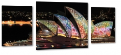 sydney opera house, australia, sydney, opera, sztuka, atrakcja, kolorowe, tczowe, noc