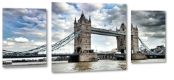 tower bridge, londyn, tamiza, most, wiee, styl wiktoriaski, chmury