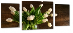 bukiet tulipanw, biae, otwarte, licie, ogrd, styl, gsto, do salonu, wazon