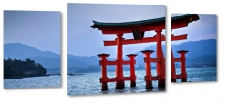 brama torii, japonia, architektura azjatycka, niebieskie to