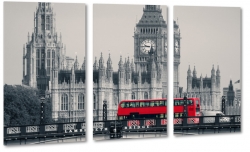 big ben, westminster, anglia, londyn, szary, b&w, czerwony autobus, lambeth bridge, most