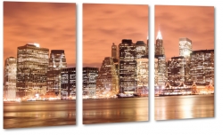 skyline, nowy jork, panorama, ososiowy, nowoczesny, do salonu
