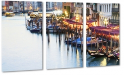 wenecja, port, gondole, canal grande, cienina, wochy, wodne miasto