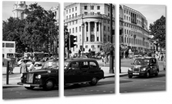 londyn, centrum, dawne czasy, retro, zabytki, stare samochody, szary, fotografia