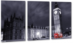 big ben, westminster, anglia, londyn, szary, b&w, czerwony autobus