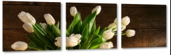 tulipany, biae, bukiet, eleganckie, do salonu, podarunek