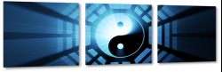 yin, yang, chiny, symbol, znak, biay, czarny, filozofia, blask, niebieski