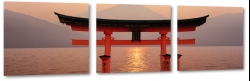 brama torii, japonia, architektura azjatycka, morze japoskie, czerwony