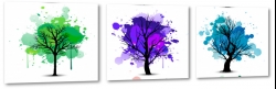 drzewa, abstrakcja, kolorowe, przekaz, symbolika, malarstwo, sztuka
