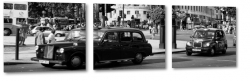 londyn, vintage, samochd, b&w, retro, miasto, ruch uliczny, szary