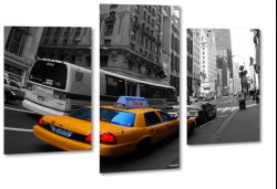 taxi, nowy jork, new york, city, korek, wieowce, centrum, biurowce, manhattan, miasto, metropolia, usa, ty, szary