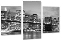 brooklyn bridge, nowy jork, manhattan, skyline, pejza miejski, dark, czarny, do salonu