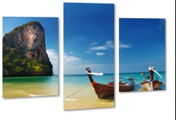 phra nang, wyspa, tajlandia, plaa, katamaran, nad brzegiem, niebieski