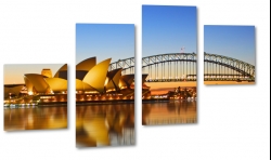 harbour bridge, sydney, australia, most, opera house, zatoka, port jackson, odbicie