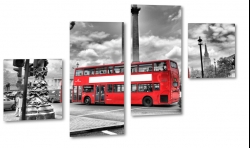 londyn, anglia, czerwony autobus, latarnia, kolumna nelsona, pomnik, statua, sygnalizacja, wiata, ulica, miasto, 