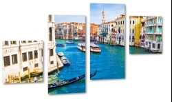 wenecja, turskusowy, canal grande, gondola, wochy, miasto zakochanych