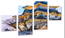 azja, japonia, budynek tradycyjny, drzewa, azjatycka architektura