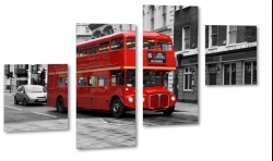 autobus, czerwony, pitrowy, londyn, anglia, podr, street, szare to, ulica, b&w