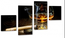 cygaro, kielich, alkohol, whiskey, rum, dym, dla faceta