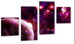 astronomia, planety, kosmos, wszechwiat, fioletowy, galaktyka, fantazja, gwiazdy