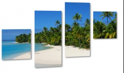 wyspa, tropiki, palmy, morze, ocean, plaa, piasek, wakacje, odpoczynek, krajobraz, widok, pejza