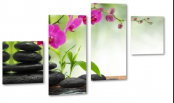 kamienie, orchidea, fioletowa, relaks, wellness, spa, dla kobiety
