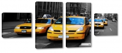 taxi, nowy jork, new york, city, korek, wieowce, centrum, biurowce, manhattan, miasto, metropolia, usa, ty, szary