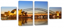 harbour bridge, sydney, australia, most, opera house, zatoka, port jackson, odbicie, do salonu