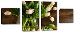 tulipany, bukiet, wazon, jabka, do salonu, holandia