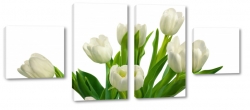 tulipany, biae, holenderskie, bukiet, wiosenny, dla dziewczyny