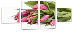 bukiet tulipanw, fioletowe, licie, ogrd, styl, gsto, do salonu