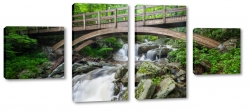 most, rzeka, skay, kamienie, potok, pomost, park, ogrd, relaks