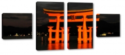itsukushima, miyajima, brama torii, kyoto, morze japoskie, podr, noc, dark, ciemno, czarny, czerwony