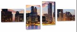 chicago, wieowiec, drapacz, budynek, czarny, black, miasto, metropolia, widok, skyline