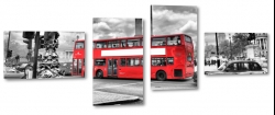 londyn, anglia, czerwony autobus, latarnia, kolumna nelsona, pomnik, statua, sygnalizacja, wiata, ulica, miasto, 
