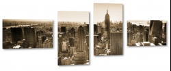 nowy york, metropolia, empire state, sepia, usa, do salonu