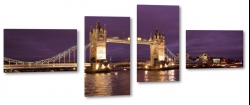tower bridge, londyn, tamiza, most, wiee, styl wiktoriaski, owietlona
