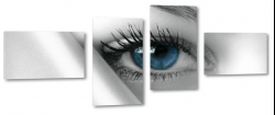 oko, kobieta, niebieski, morski, spojrzenie, ciekawo, biel, jasny, rzsy
