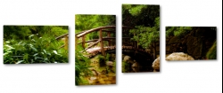 most, ogrd, las, drzewa, park, spacer, droga, cel, spokj, relaks, zielony, zen, rzeka